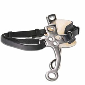 AMKA Hackamore Classic Edelstahl, extra weich gepolstert, schwarz - Hochwertiges Reitgeschirr für Pferde mit Edelstahl-Schenkeln und Lederriemen