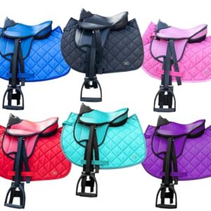 Kinder Shetty Sattel Set 'My Little Pony' - komplett mit Satteldecke, Sattelgurt, Steigbügel & Steigbügelriemen