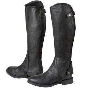 Schwarzes Lederelastikeinsatz für Stiefel, Covalliero Minichaps Elasto, Größe M