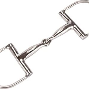 Anatomisch geformtes maulfreundliches Gebiss mit sanfter Einwirkung - Equinate D-Ring Trense Edelstahl 16mm einfach gebrochen 13,5 cm