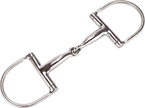 Anatomisch geformtes maulfreundliches Gebiss mit sanfter Einwirkung - Equinate D-Ring Trense Edelstahl 16mm einfach gebrochen 13,5 cm