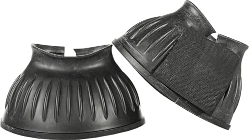 Gummispringglocken, HKM 8605 Springglocken Atlanta, Pferdeschuhe mit Hufglocken, Schwarz, XXL Größe