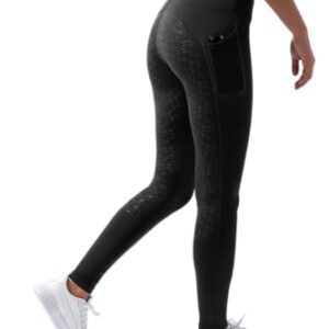 Reitleggins mit Handytasche und Gürtelschlaufen für Damen, perfekt für Dressur oder Ausritt ins Gelände, bequem und haltbar dank Vollbesatz aus Silikon.