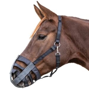 Marengos Maulkorb Textil zur Kontrolle von Grasverzehr und bei Krankheiten, gefüttert und stufenlos einstellbar, für Pferde und Ponys in verschiedenen Größen