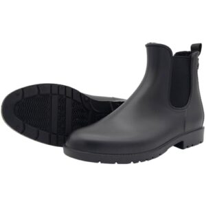 Schwarze Kinderdamen Jodhpur Stiefeletten mit PVC-Material und Innenfutter für Winter, schwarz, Größe 38