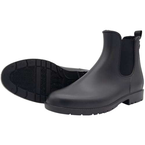 Schwarze Kinderdamen Jodhpur Stiefeletten mit PVC-Material und Innenfutter für Winter, schwarz, Größe 38