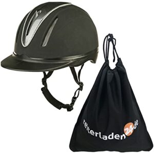 Hochwertiger Reithelm aus hochkarbonisiertem Material mit moderner und sportlicher Optik, ideal für Reiter aller Altersgruppen.