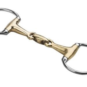 Reitgerte, Edelstahl, Olivenkopfgebiss, doppelt gebrochen, Kupferverbinder, Start-Olivenhohlstab für Dressur, Springreiten und Freizeitreiten