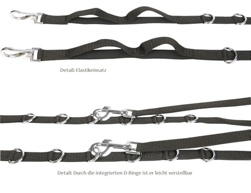 Elastische Ausbinderzügel für Pferde, verstellbar und mit elastischem Gummizug ausgestattet, ideal für die Pferdeausbildung und Reitunterricht.