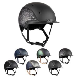 RL24 Reithelm Champ von Casco inkl. Schutzbeutel & Helmbox - Reitkappe Damen, Herren und Kinder - leicht, optimal belüftet & perfekter Sitz - Reiterhelm in Schwarz/Grau - Größe M (56-58cm)