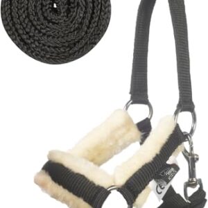 HKM Kinder Hobby Horsing Halfter und Strick, Schwarz, One Size - Spielzeug für Kinder mit Halfter und Strick zum Reiten