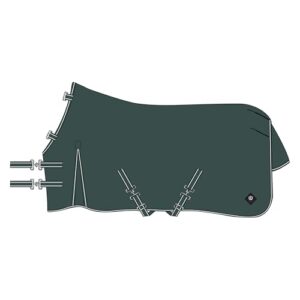 Outdoordecke mit abnehmbarem Halsteil, wasserdicht und winddicht, 300g, 600D Polyester, Kreuzbegurtung, Schweif- & Beinschnüre, Grün