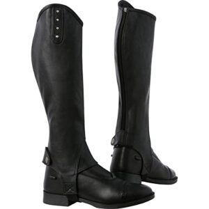 Norton Unisex Halbchaps in Schwarz, Einheitsgröße, Halbchaps für Unisex, schwarz lackiert, genarbte Lederoptik