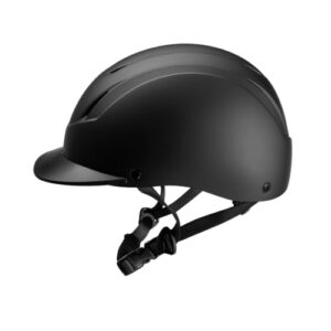 PFIFF Reithelm ProtectionX, Erwachsenenreihelm, Größenverstellbarer Helm für Erwachsene mit Belüftungssystem, Schwarz, Größe 52-56cm (S)
