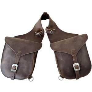 PIONEER Satteltaschen für Pferde aus Leder - Ideal für Reiten, Trekking und Ausritte - Design für Hinten in Bananenform - Strapazierfähig und Bequem