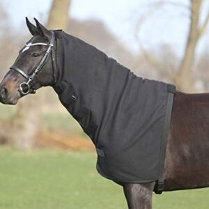 QHP Halsteil aus Fleece mit Klettverschluss und Gurt, schwarz, für Haustiere