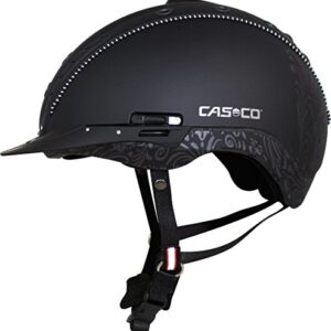 CASCO Mistrall 2 Reithelm schwarz/floral, Passform S/M 55-57 cm, hochwertiger Helm für Radfahrer mit ausgezeichneter Belüftung und Wärmeisolierung