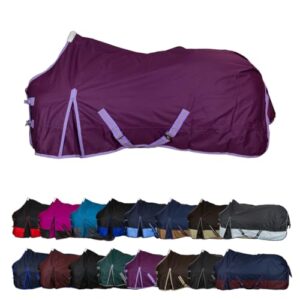 Winterdecke für Pferde, atmungsaktive und wind- & wasserdichte Outdoordecke mit Innenfutter und Kreuzbegurtung
