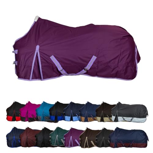 Winterdecke für Pferde, atmungsaktive und wind- & wasserdichte Outdoordecke mit Innenfutter und Kreuzbegurtung