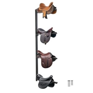 VEVOR Sattelhalter Wandmontage, vierstufiges Aufbewahrungsregal für Pferdesättel, robuste Western- und englische Sattelständer für die Organisation der Sattelkammer