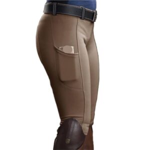 Reithosen für Frauen und Männer, hoch gewickelte Hose mit elastischem Material, geeignet für Reiten und Freizeitaktivitäten, Khaki Farbe, XXL Größe