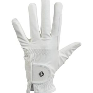 Reithandschuh mit Touchscreen-Kompatibilität und Klettverschluss, ideal für Pferdeausritte, weiß, 4Riders