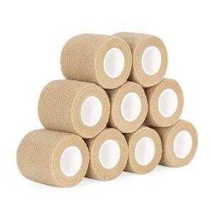 Selbstklebende Bandage für Katzen, Hunde und Pferde - 9 Rollen - 5 cm x 4,5 m - Haftbandage - Selbsthaftende Bandage - Pet Vet Wrap