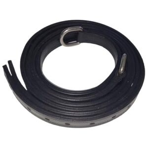 Hochwertige Zugstränge für Pferde mit D-Ring, bombiertes Leder und 4-fach-Verarbeitung für maximale Strapazierfähigkeit bei professionellen Fahrsport und -training.