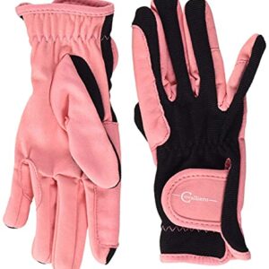 Kinderreithandschuh in Pink und Schwarz, ideal für kleine Reiterinnen und Reiter, strapazierfähig und leicht zu reinigen.