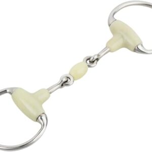 Anatomisch geformtes Maulfreundliches Gebiss mit sanfter Einwirkung auf die Zähne - Equinate Olivenkopfgebiss mit Apfelgeschmack 18mm doppelt gebrochen 11,5cm