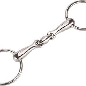 Anatomisch geformtes Gebiss mit sanfter Einwirkung für Pferde - Edelstahl Wassertrense 16mm doppelt gebrochen 12,5cm