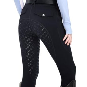 Kinder Winter Reitleggings, Thermo Reithose für Mädchen mit Gürtelschlaufen und Taschen, warme und bequeme Reithose für den Winter.