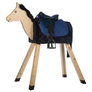 Shettysattel-Set für Anfänger, Sattel mit Schabracke und Steigbügel in blauer Farbe