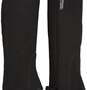 HKM Reitletten aus Nubukimitat mit Elastikeinsatz, schwarz, XL-39 - hochwertige Reitstiefel für Pferdesport