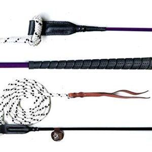 Kontaktstock mit Seil für Bodenarbeit und Training von Pferden - 100 cm lila