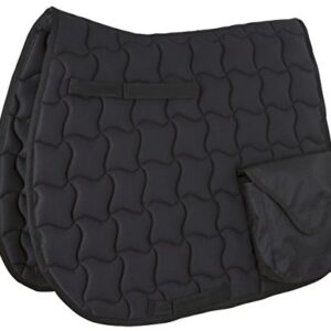 Hochwertige Wanderschabracke für Pferde, schwarze Farbe, einheitsgröße, atmungsaktiv und schnell trocknend, praktische Seitentaschen und robuste Konstruktion