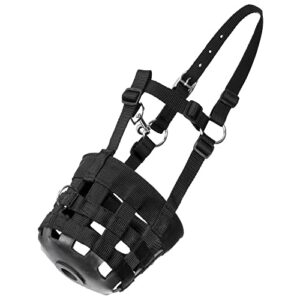 Start-Maulkorb für Pferde, leicht zu atmen, Schwarz, Weidemaske mit Nasenlöchern, Fressbremse verstellbar Nylon schwarz, optimierter Maulkorb für Pferde mit Übergewicht oder Gesundheitsproblemen