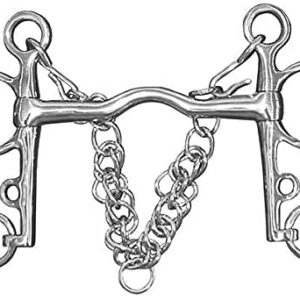 Hochwertiges Edelstahl-Gebiss für Pferde mit Gelenkstück und Zubehör für Verbinder mit Kette
