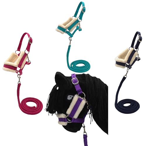 Halfter-Set mit Halfter und Führstrick für Hobby-Horses, Größenverstellbar, Türkis