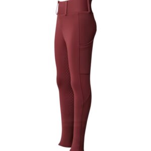 Kinder Reitleggin mit Handytasche, Bordeaux Farbe, Pferdeoutfit für Kinder ab 158/164 cm