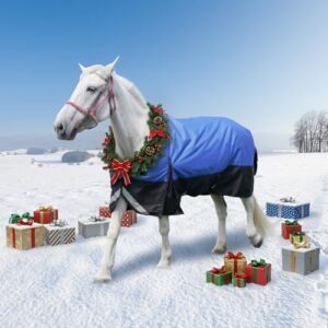 Wasserdichte Pferdedecke mit 1200D Polyestergewebe, atmungsaktive und warme Weidedecken für Pferde zum Schutz vor Regen und Kälte