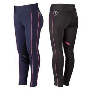 Komfortreithose mit Grip-Kniebesatz und großen Rißverschlusstasche - perfekt für Reiter, bequem und stylish, dunkelblaue Farbe