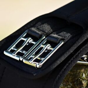 Sattelgurt aus Neopren, elastisches Neopren-Dressurhalsband mit Gummizug für Pferde, Reitgurt für Dressur und Freizeitreiten, schwarz, 50 cm lang