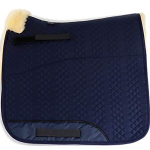 Schabracke für Pferde, mit Merino-Lammfell und hochwertigem Steppstoff, ideal für die Dressur, Engelsport Schabra1 D-Mar-Med