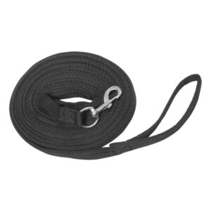 Hochwertige Haustier-Langstrecken-Sitz-Leine mit Drehkarabiner und weicher Oberfläche, schwarz von WALDHAUSEN