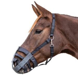 WALDHAUSEN Textil Maulkorb - hochwertiger Reit- und Fahrzeugausstattungsbereich, weiche Materialien, kein Gummi-Einsatz, stufenlose Anpassung und Sicherheitsklett