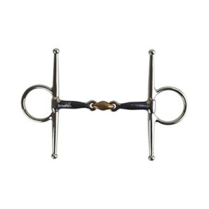 AK Full Cheek Cooper Diamond Horse Riding Bit mit Schweißeisen-Mundstück, hochwertiger Reitgurt für Pferde, silberne Farbe, 4,50 Zoll