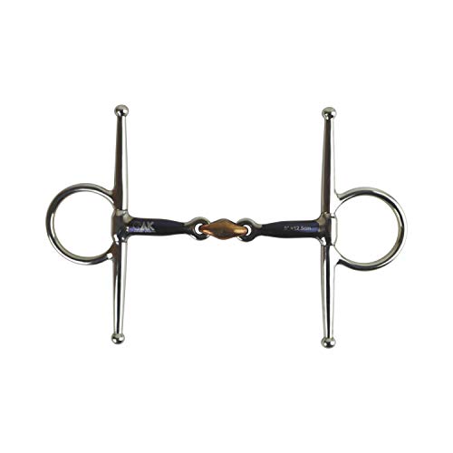 AK Full Cheek Cooper Diamond Horse Riding Bit mit Schweißeisen-Mundstück, hochwertiger Reitgurt für Pferde, silberne Farbe, 4,50 Zoll