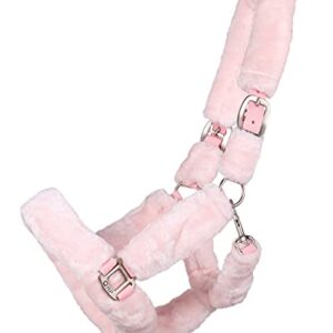 ARBO-INOX Halfter mit Kunstfell, rosa Farbe, für Pferde, hochwertig und stabil