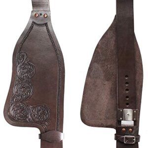 Challenger Sattelschutzblech für Pferd, Western-Leder, Braun. Hochwertiges Leder für komfortablen und sicheren Schutz.